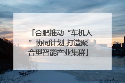 合肥推动“车机人”协同计划 打造聚合型智能产业集群