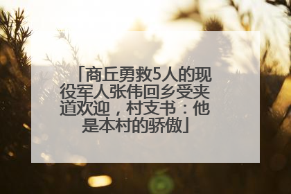 商丘勇救5人的现役军人张伟回乡受夹道欢迎，村支书：他是本村的骄傲