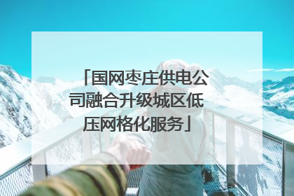 国网枣庄供电公司融合升级城区低压网格化服务