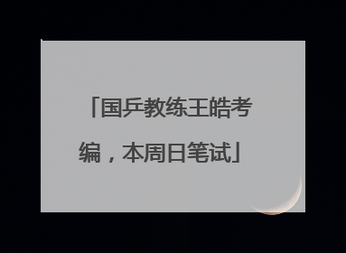 国乒教练王皓考编，本周日笔试