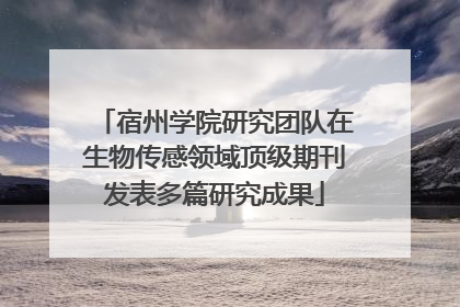 宿州学院研究团队在生物传感领域顶级期刊发表多篇研究成果