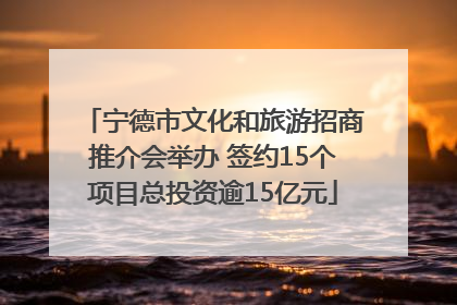 宁德市文化和旅游招商推介会举办 签约15个项目总投资逾15亿元