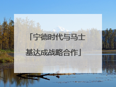 宁德时代与马士基达成战略合作