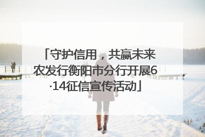 守护信用，共赢未来 农发行衡阳市分行开展6·14征信宣传活动