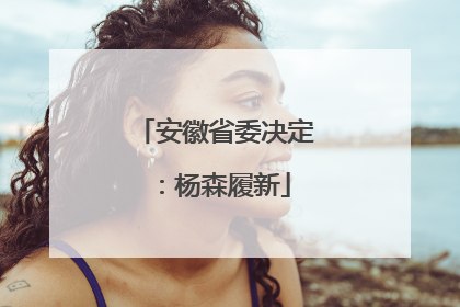安徽省委决定：杨森履新