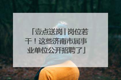 壹点送岗│岗位若干！这些济南市属事业单位公开招聘了