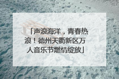 声浪海洋，青春热浪！德州天衢新区万人音乐节燃情绽放