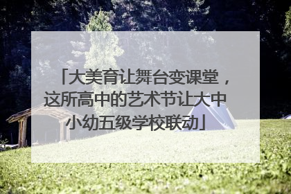 大美育让舞台变课堂，这所高中的艺术节让大中小幼五级学校联动