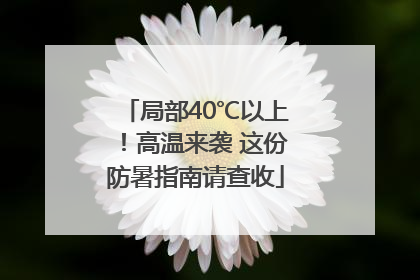 局部40℃以上！高温来袭 这份防暑指南请查收