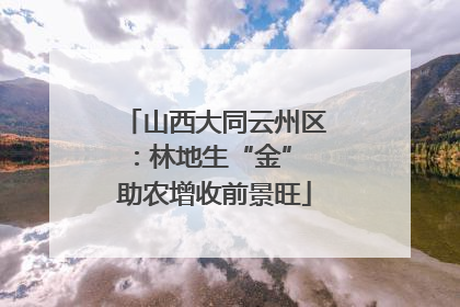 山西大同云州区：林地生“金” 助农增收前景旺