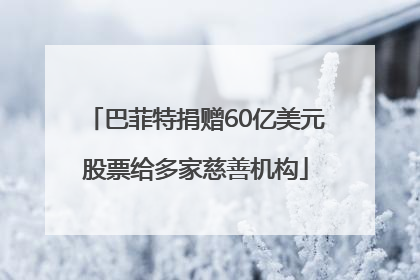 巴菲特捐赠60亿美元股票给多家慈善机构