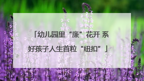 幼儿园里“廉”花开 系好孩子人生首粒“纽扣”