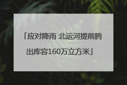 应对降雨 北运河提前腾出库容160万立方米