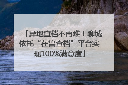 异地查档不再难！聊城依托“在鲁查档”平台实现100%满意度