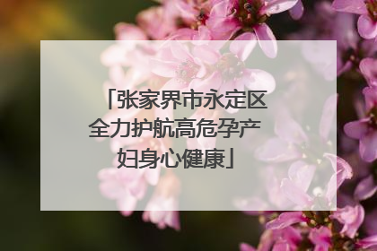 张家界市永定区全力护航高危孕产妇身心健康