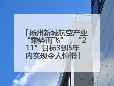 扬州新城航空产业“乘势而飞”，“211”目标3到5年内实现令人憧憬