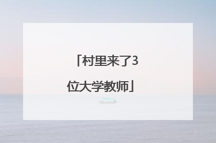 村里来了3位大学教师
