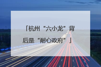 杭州“六小龙”背后是“耐心政府”