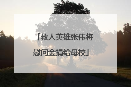 救人英雄张伟将慰问金捐给母校