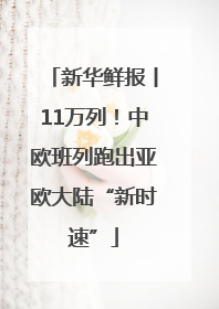 新华鲜报丨11万列！中欧班列跑出亚欧大陆“新时速”
