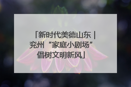 新时代美德山东｜兖州“家庭小剧场”倡树文明新风