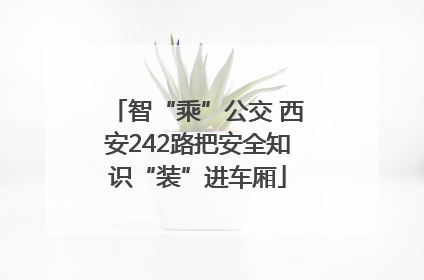智“乘”公交 西安242路把安全知识“装”进车厢