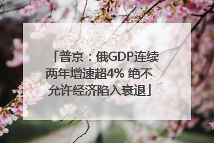 普京：俄GDP连续两年增速超4% 绝不允许经济陷入衰退