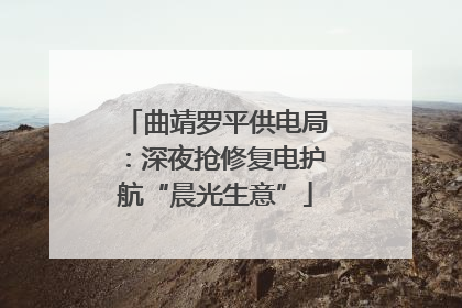 曲靖罗平供电局：深夜抢修复电护航“晨光生意”