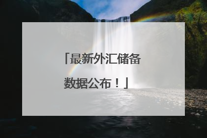 最新外汇储备数据公布！