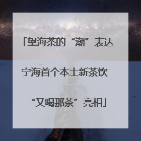 望海茶的“潮”表达 宁海首个本土新茶饮“又喝那茶”亮相