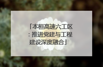本桓高速六工区：推进党建与工程建设深度融合