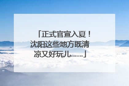 正式官宣入夏！沈阳这些地方既清凉又好玩儿……