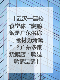 武汉一高校食堂称“烧鹅饭是广东俗称，食材为烤鸭”？广东多家烧鹅店：鸭是鸭鹅是鹅