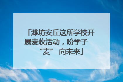 潍坊安丘这所学校开展麦收活动，盼学子 “麦” 向未来