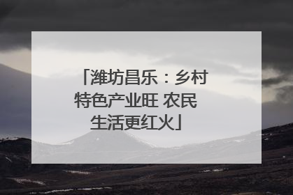 潍坊昌乐：乡村特色产业旺 农民生活更红火