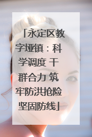 永定区教字垭镇：科学调度 干群合力 筑牢防洪抢险坚固防线
