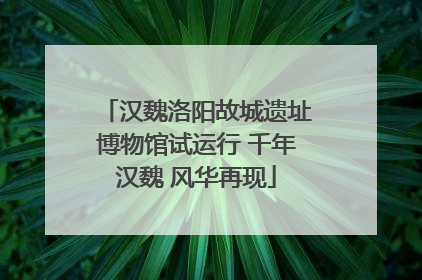 汉魏洛阳故城遗址博物馆试运行 千年汉魏 风华再现