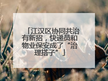 江汉区协同共治有新招，快递员和物业保安成了“治理搭子”