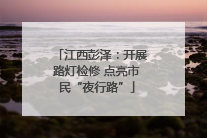 江西彭泽：开展路灯检修 点亮市民“夜行路”