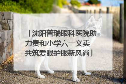 沈阳普瑞眼科医院助力贵和小学六一义卖 共筑爱眼护眼新风尚