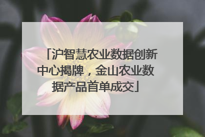 沪智慧农业数据创新中心揭牌，金山农业数据产品首单成交