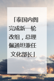 泰国内阁完成新一轮改组，总理佩通坦兼任文化部长