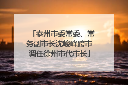 泰州市委常委、常务副市长沈峻峰跨市调任徐州市代市长