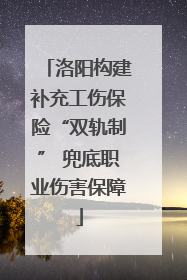 洛阳构建补充工伤保险“双轨制” 兜底职业伤害保障