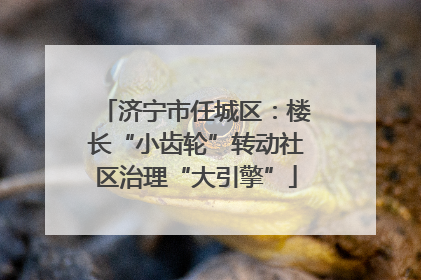 济宁市任城区：楼长“小齿轮”转动社区治理“大引擎”