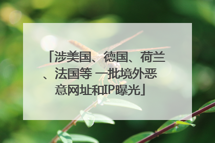 涉美国、德国、荷兰、法国等 一批境外恶意网址和IP曝光
