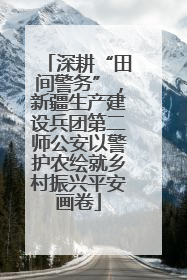 深耕“田间警务”，新疆生产建设兵团第二师公安以警护农绘就乡村振兴平安画卷