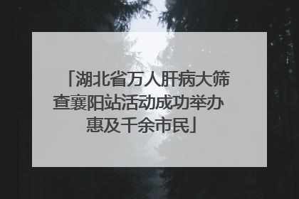 湖北省万人肝病大筛查襄阳站活动成功举办 惠及千余市民