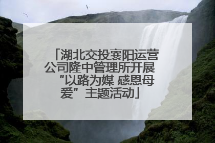湖北交投襄阳运营公司隆中管理所开展“以路为媒 感恩母爱”主题活动