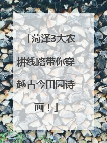 菏泽3大农耕线路带你穿越古今田园诗画！
